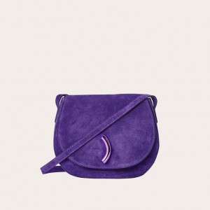 Little Liffner Maccheroni Suede Saddle Bags Dam Lila | UDOQBW-160