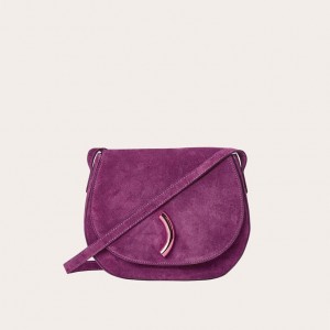 Little Liffner Maccheroni Suede Saddle Bags Dam Rosa | QNIDCB-673