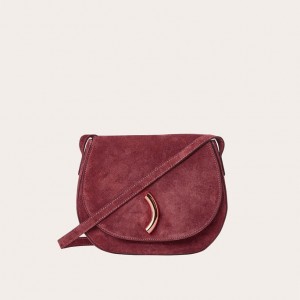 Little Liffner Maccheroni Suede Saddle Bags Dam Röda | HRUSJO-915