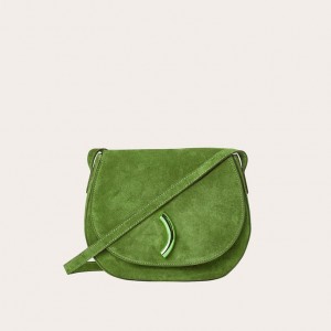 Little Liffner Maccheroni Suede Saddle Bags Dam Ljusgröna | UKPLXG-219