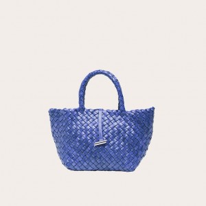 Little Liffner Mini Leather Basket Tote Dam Blå | SGBVOU-105