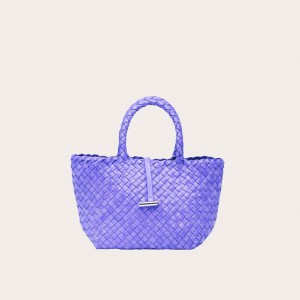 Little Liffner Mini Leather Basket Tote Dam Lavendel | SZYKIP-298