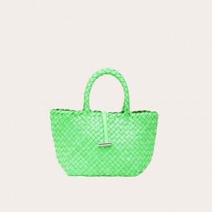 Little Liffner Mini Leather Basket Tote Dam Ljusgröna | IDOGZX-842