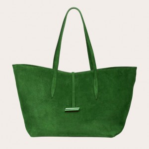 Little Liffner Penne Suede Tote Dam Gröna | IPBSRY-127