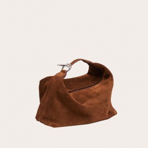 Little Liffner Pillow Suede Axelremsväska Dam Bruna | JQMIEO-792