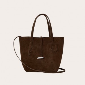 Little Liffner Sprout Mini Suede Tote Dam Mörkbruna | WZPNQE-538