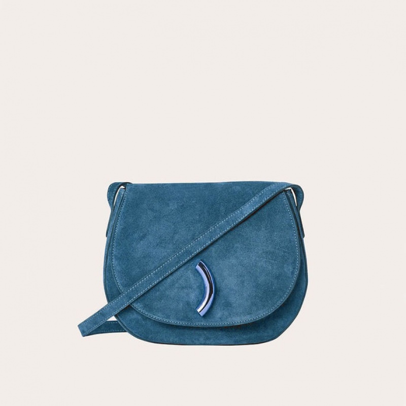 Little Liffner Maccheroni Suede Saddle Bags Dam Turkos | VINEYK-612