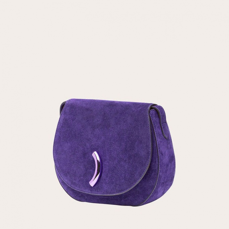 Little Liffner Maccheroni Suede Saddle Bags Dam Lila | UDOQBW-160