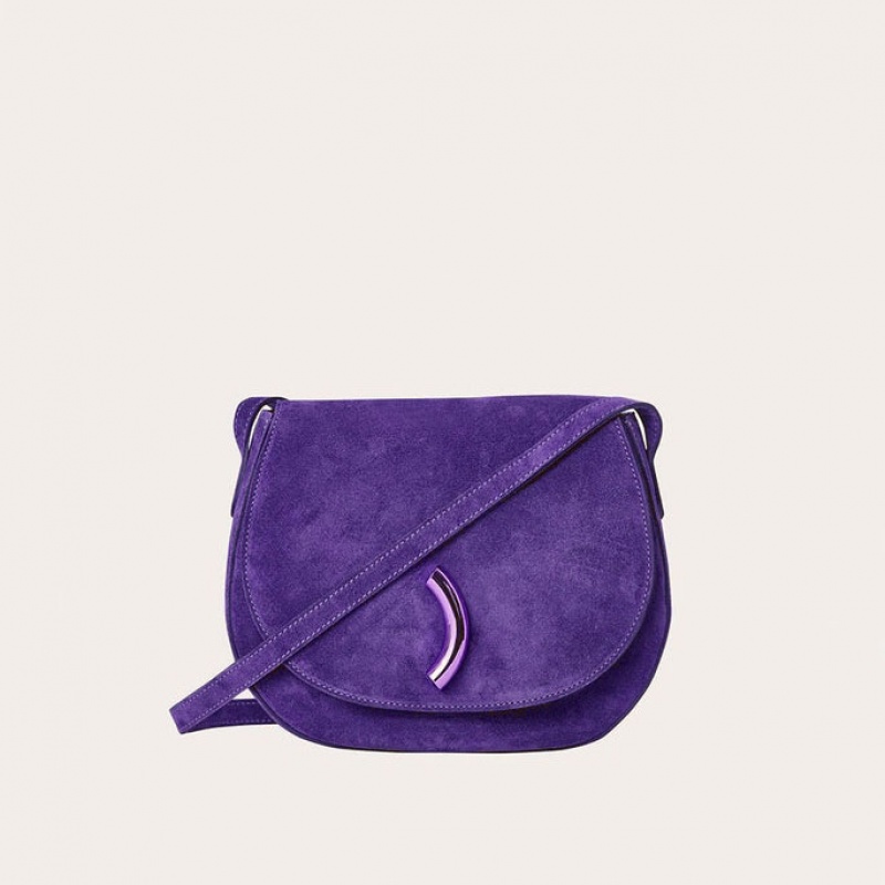 Little Liffner Maccheroni Suede Saddle Bags Dam Lila | UDOQBW-160