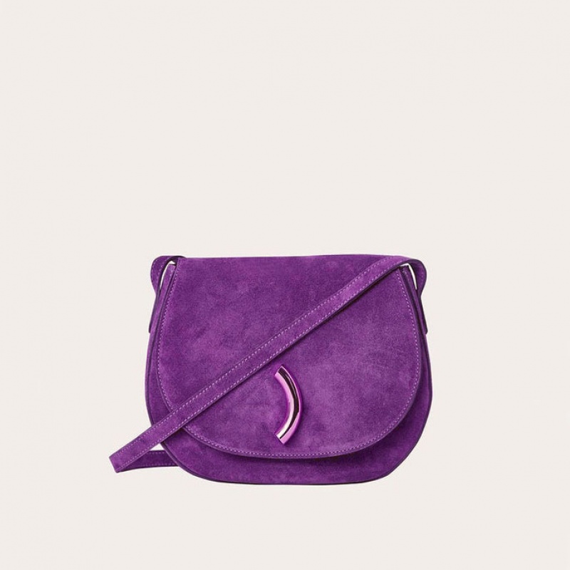 Little Liffner Maccheroni Suede Saddle Bags Dam Lila | DNLSGM-723