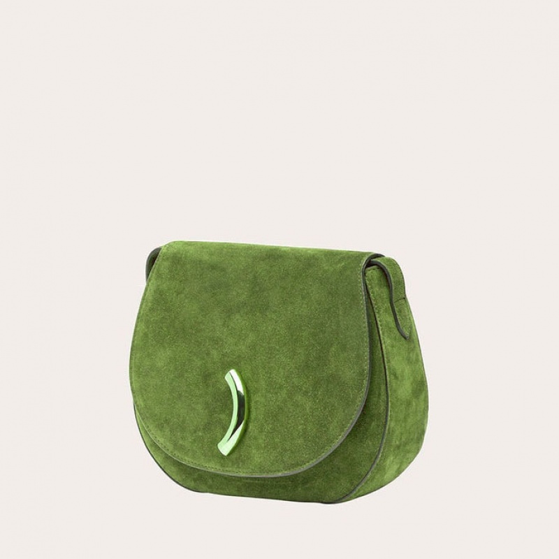 Little Liffner Maccheroni Suede Saddle Bags Dam Ljusgröna | UKPLXG-219