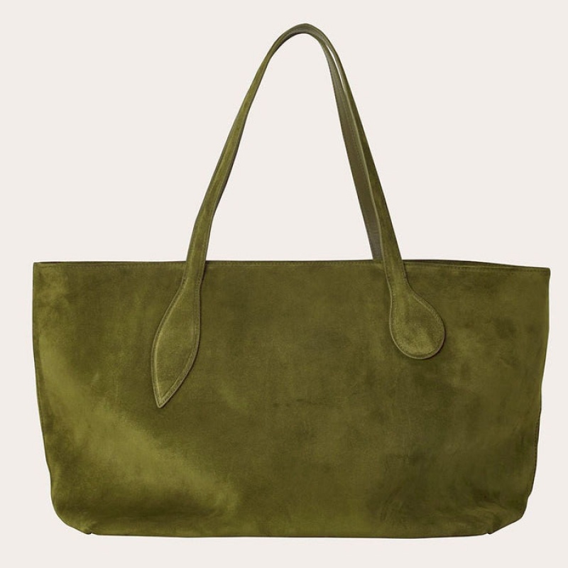 Little Liffner Mega Sprout Suede Tote Dam Olivgröna | JZEDCP-136