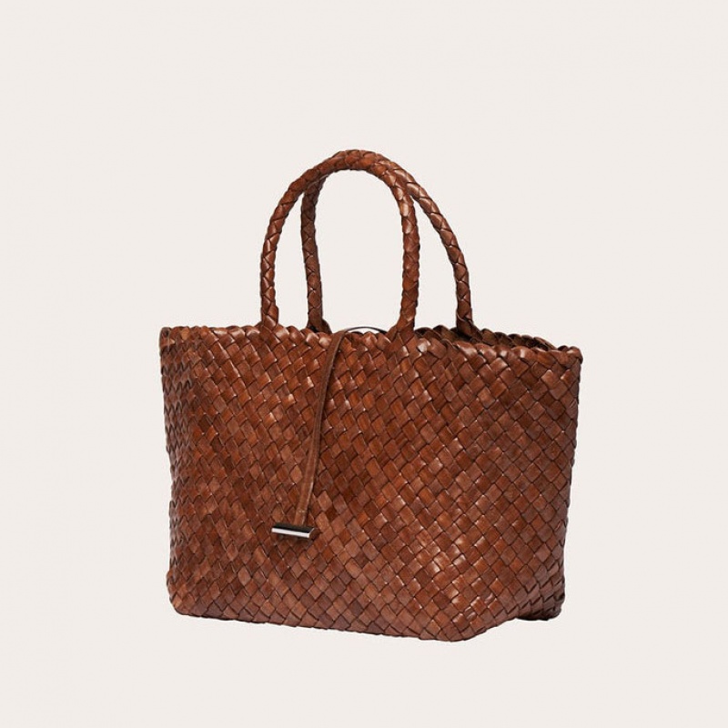 Little Liffner Midi Leather Basket Tote Dam Bruna | XYADUP-721