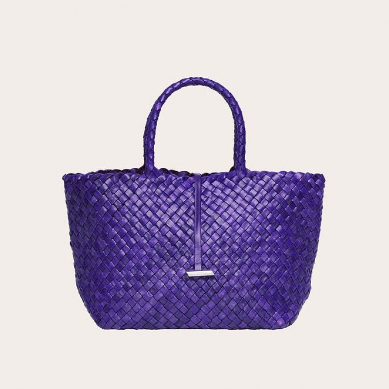 Little Liffner Midi Leather Basket Tote Dam Lila | UTCORJ-861