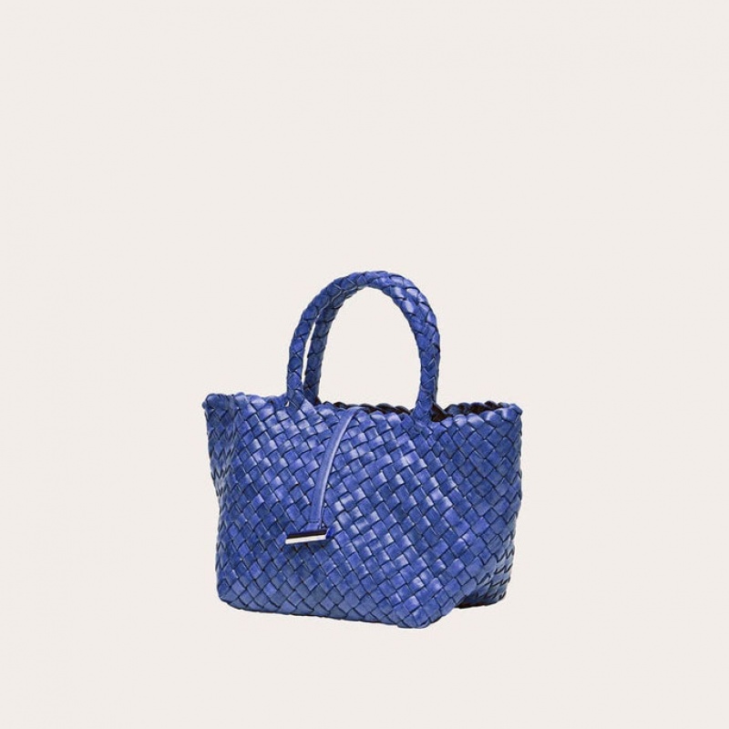 Little Liffner Mini Leather Basket Tote Dam Blå | SGBVOU-105