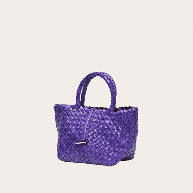 Little Liffner Mini Leather Basket Tote Dam Lila | XVUSOJ-961