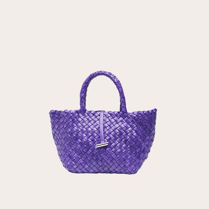 Little Liffner Mini Leather Basket Tote Dam Lila | XVUSOJ-961