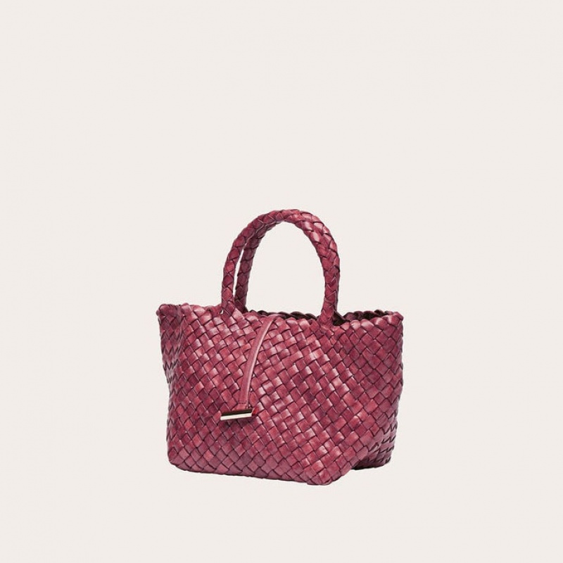 Little Liffner Mini Leather Basket Tote Dam Röda | MEJVYQ-514