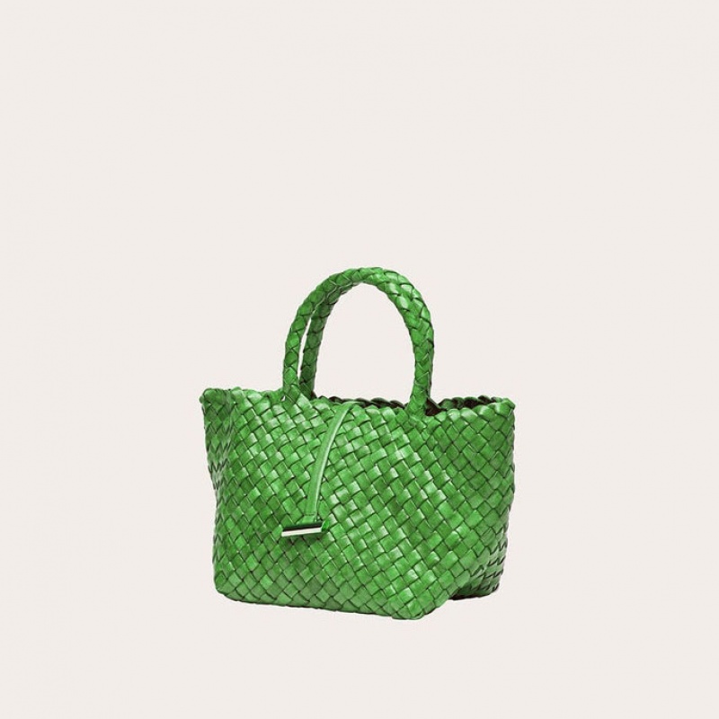 Little Liffner Mini Leather Basket Tote Dam Gröna | ASBFKC-369