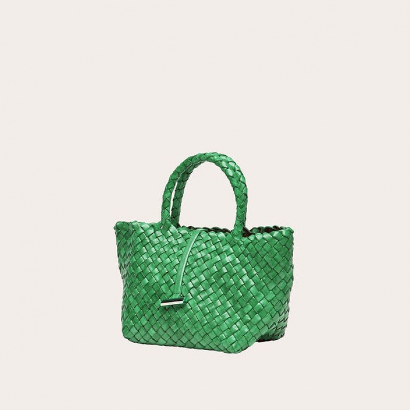 Little Liffner Mini Leather Basket Tote Dam Gröna | ECOIXB-258