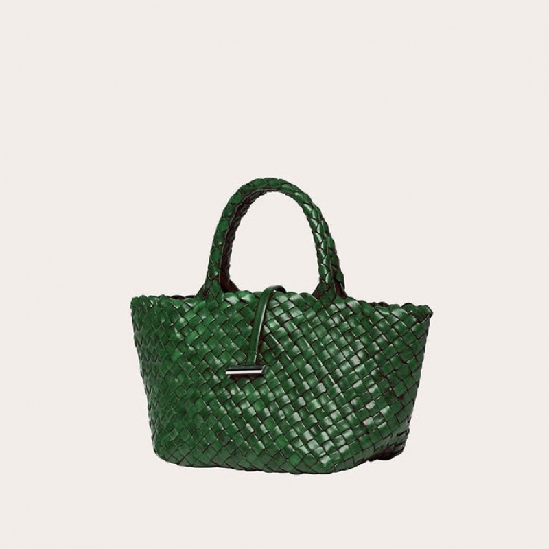 Little Liffner Mini Leather Basket Tote Dam Gröna | CTUFKL-684