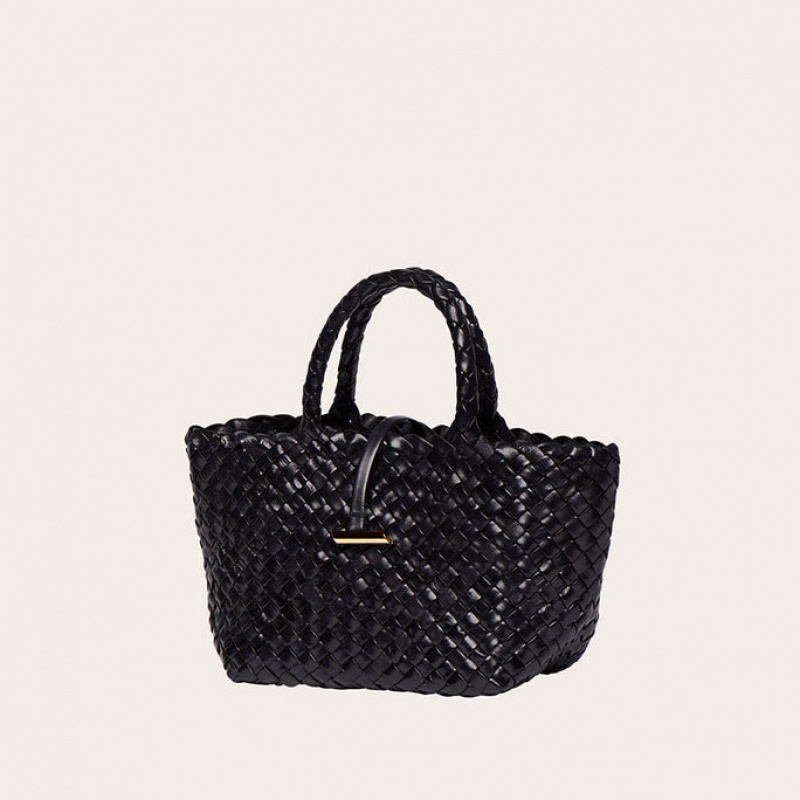 Little Liffner Mini Leather Basket Tote Dam Svarta | DFEVAJ-804