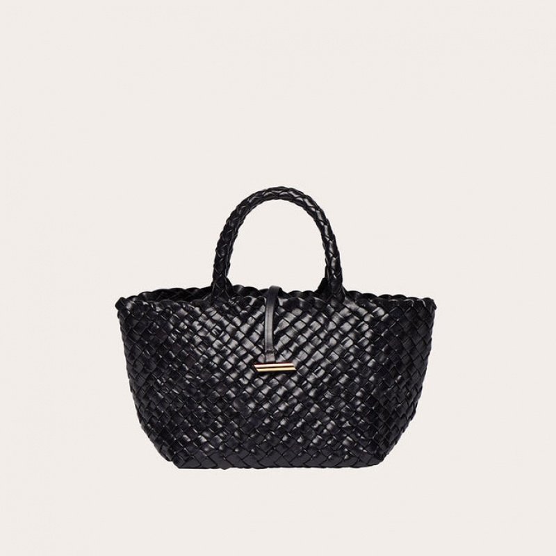 Little Liffner Mini Leather Basket Tote Dam Svarta | DFEVAJ-804