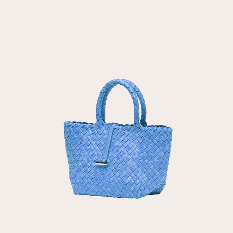 Little Liffner Mini Leather Basket Tote Dam Ljusblå | RKFDSW-028