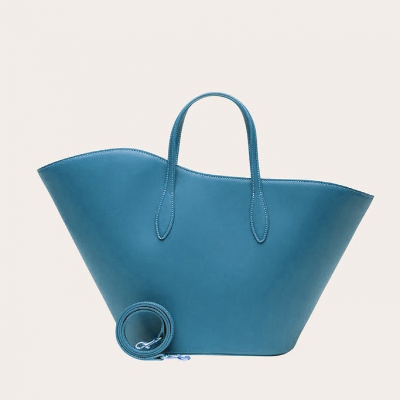 Little Liffner Open Tulip Medium Tote Dam Blå | CKRGAD-851