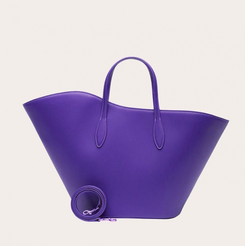 Little Liffner Open Tulip Medium Tote Dam Lila | PCZFVB-280