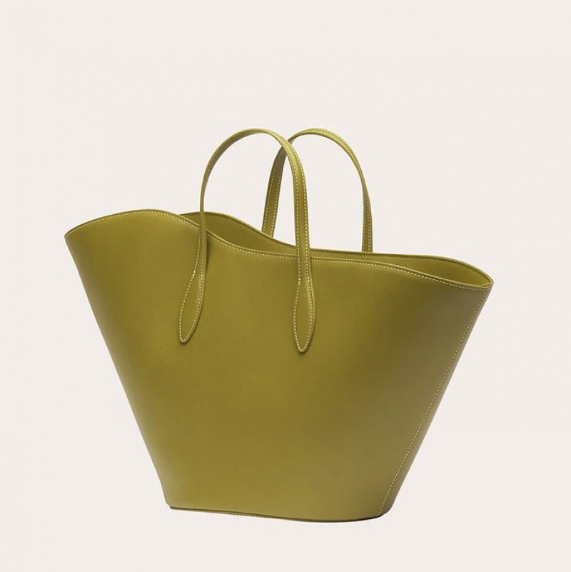 Little Liffner Open Tulip Medium Tote Dam Olivgröna | HLVKXP-132