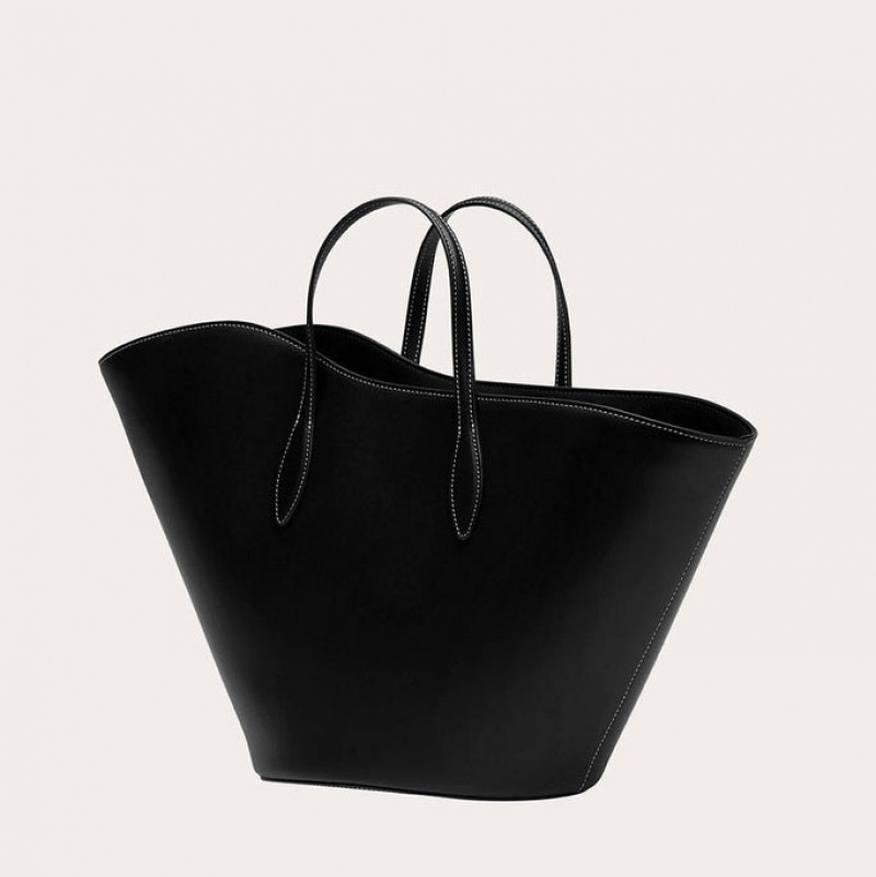 Little Liffner Open Tulip Medium Tote Dam Svarta | NPLQBS-825