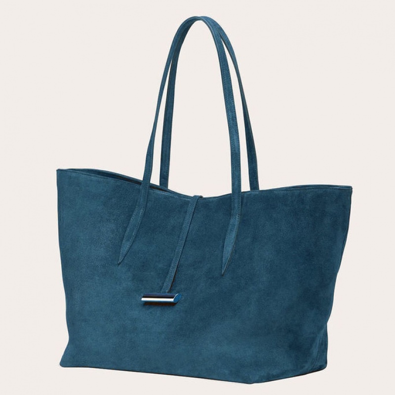 Little Liffner Penne Suede Tote Dam Blå | ZOALTU-617