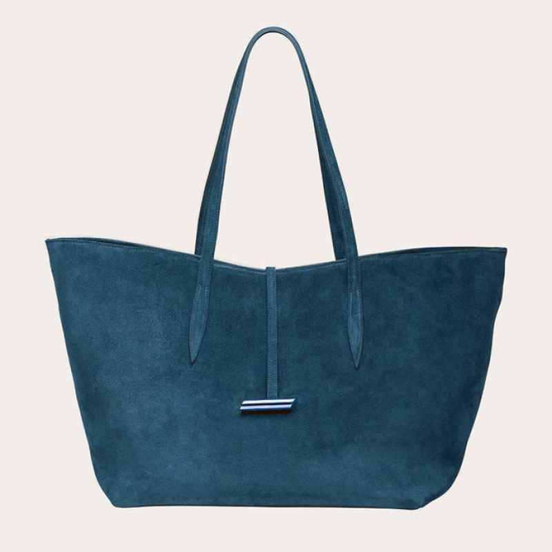 Little Liffner Penne Suede Tote Dam Blå | ZOALTU-617