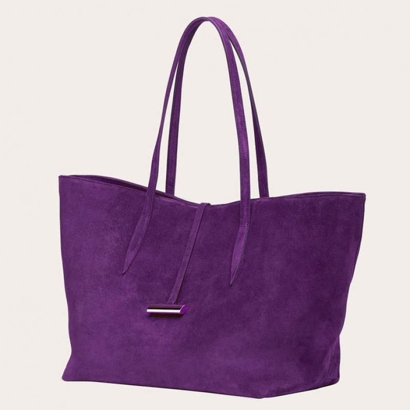 Little Liffner Penne Suede Tote Dam Lila | LDXMJZ-864