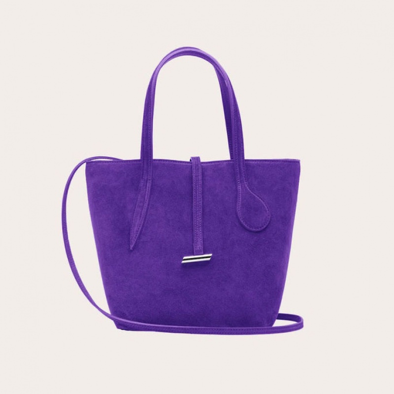 Little Liffner Sprout Mini Suede Tote Dam Lila | RWOINX-058