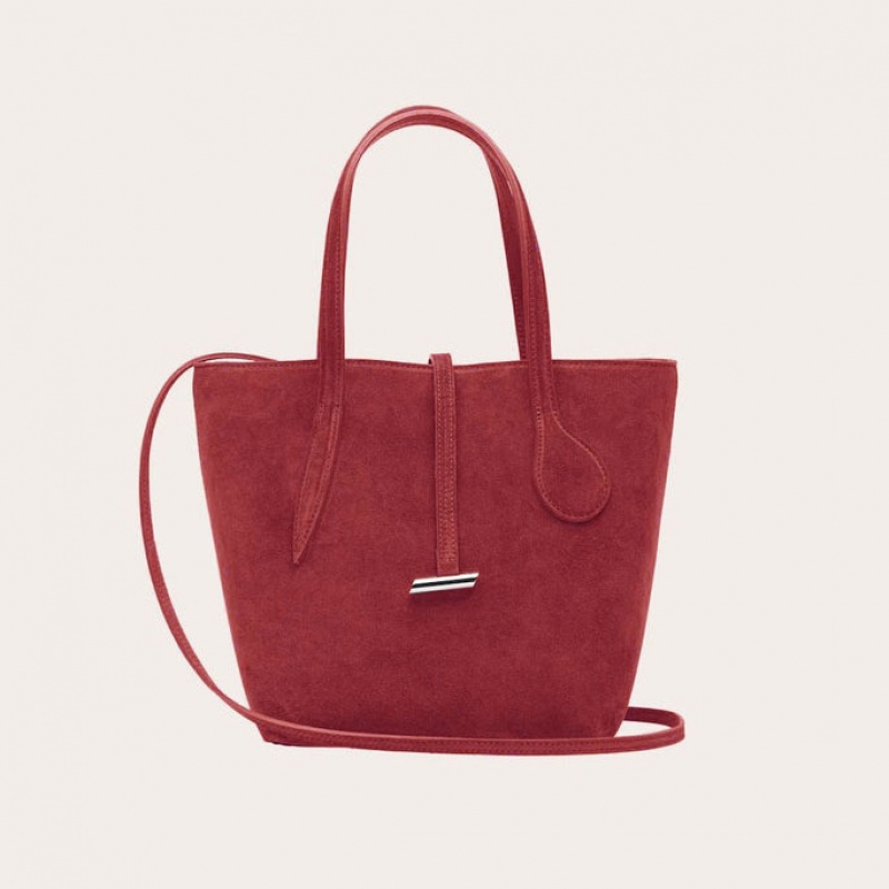 Little Liffner Sprout Mini Suede Tote Dam Röda | IDRWEH-736