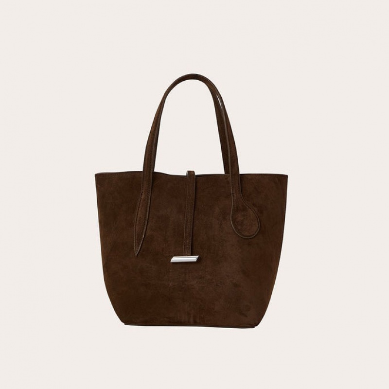 Little Liffner Sprout Mini Suede Tote Dam Mörkbruna | WZPNQE-538