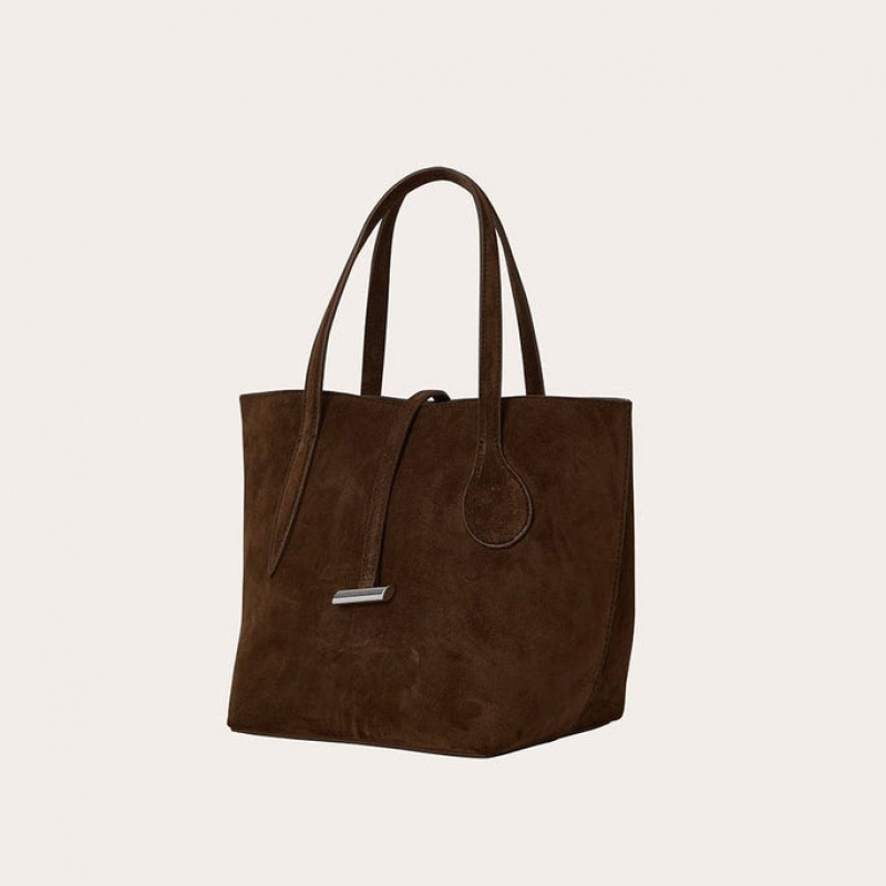 Little Liffner Sprout Mini Suede Tote Dam Mörkbruna | WZPNQE-538