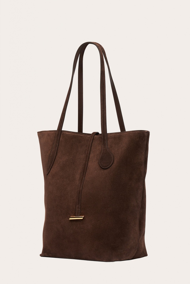 Little Liffner Tall Sprout Suede Tote Dam Mörkbruna | DSKQAL-023