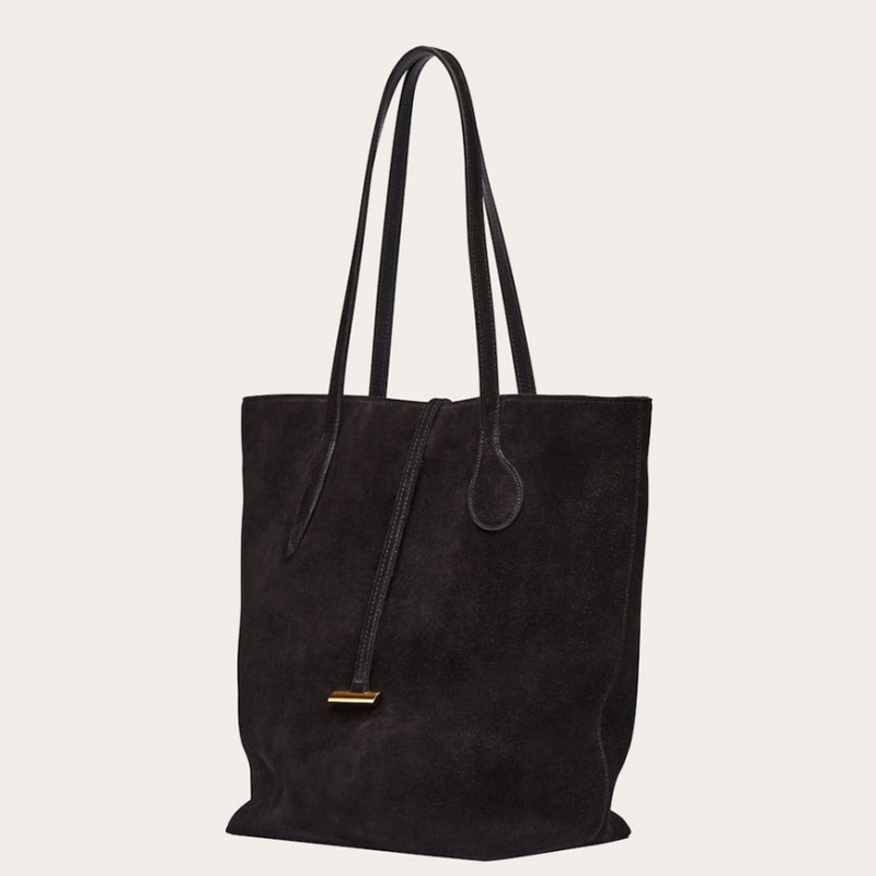 Little Liffner Tall Sprout Suede Tote Dam Svarta | NWROVP-683